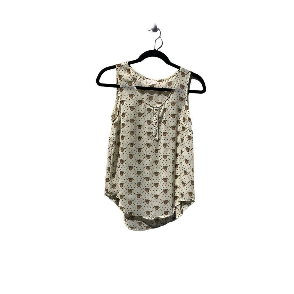 Pearl Cheetah Kitty and Black Polka Dot Small (S) Sleeveless